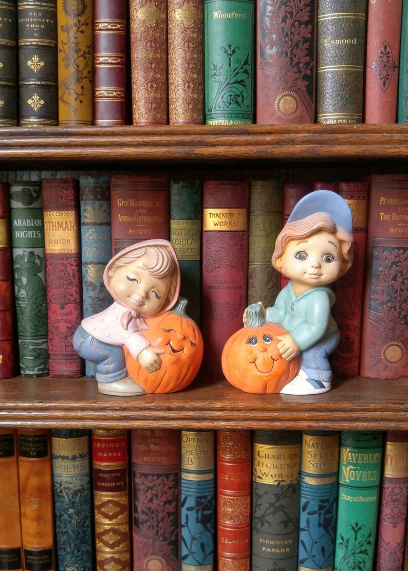 Autumn in the Library Print Photo Wall Art Clip Art Scrapbooking Fall Decor Antique Victorian Library Books Pumpkins Kids Digital Download