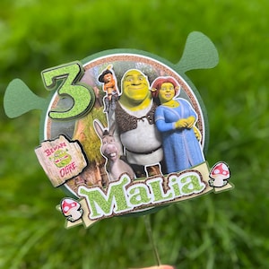 Shrek inspired cake topper