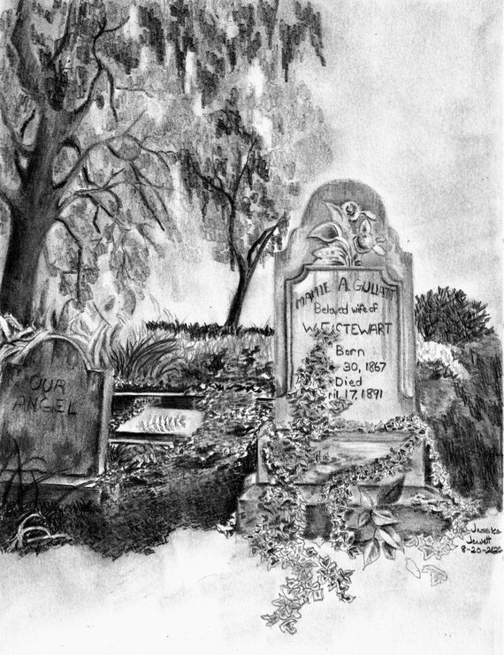 Dessin De Cimetiere Doakland Etsy France Dessin De Cimetiere Doakland Etsy France