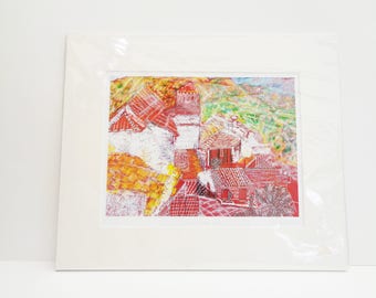 Colourful Cutar Spain Art Print, Landscape Painting