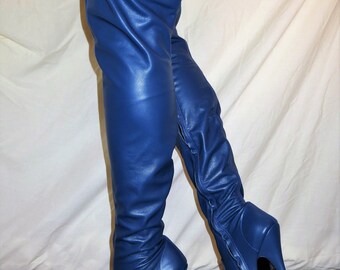 real leather thigh high boots uk