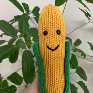 ONE*Adorable knitted corn stuffy, corn, love corn, stuffy, gift idea, birthday gift, Christmas gift idea, knitted corn, corn plushy