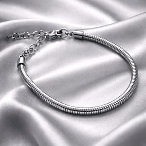 Pulsera clásica de cadena de acero inoxidable 316L para mujer