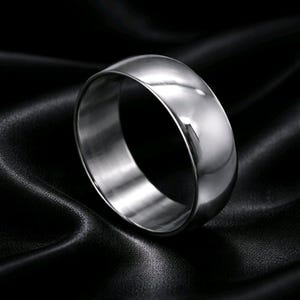 Sleek 6mm Stainless Steel Ring Band - Minimalist High Polish Design for Men and Women