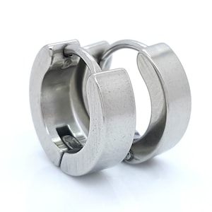 Créoles Huggie en acier inoxydable argenté pour homme et femme
