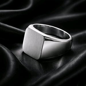 Minimalistisk matt och glansig signetring - Unisex fyrkantig design