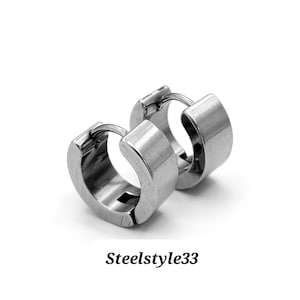 Silver Stainless Steel Huggie Hoops for Men and Women