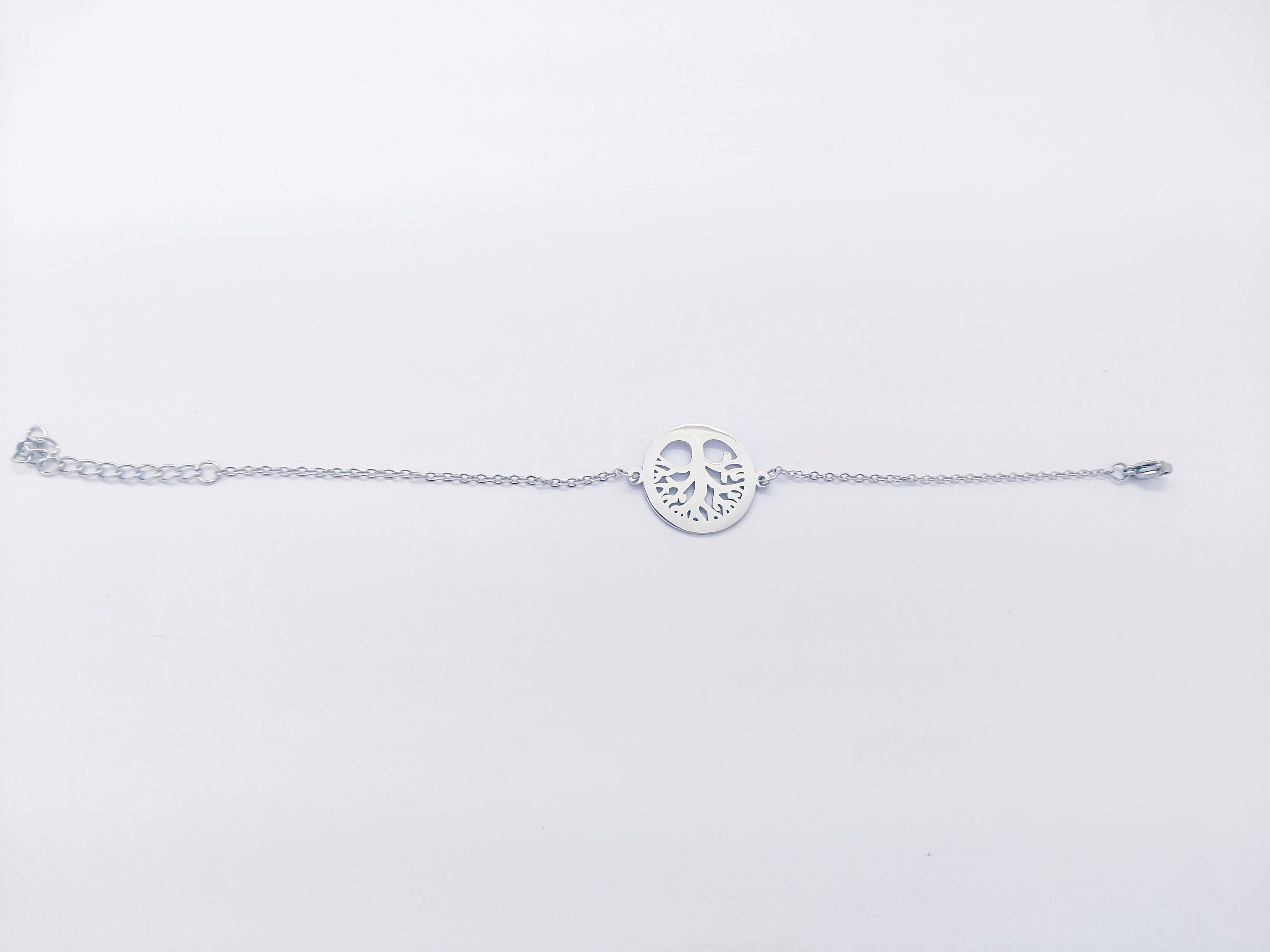 Parisi Bracciale in acciaio al titanio, pendente con motivo albero della vita con decorazioni in cristallo - Italia