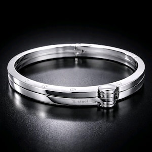 Herren Silber Edelstahl Handschellen Mode Armband