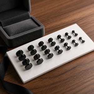 Black Stud Surgical Steel Earrings with screw ball men, women classic earrings