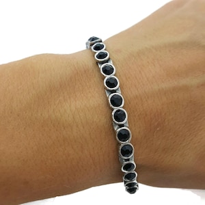 Ladies elegant FULL BIO MAGNETIC bracelet with Black cubic zirconia gemstones