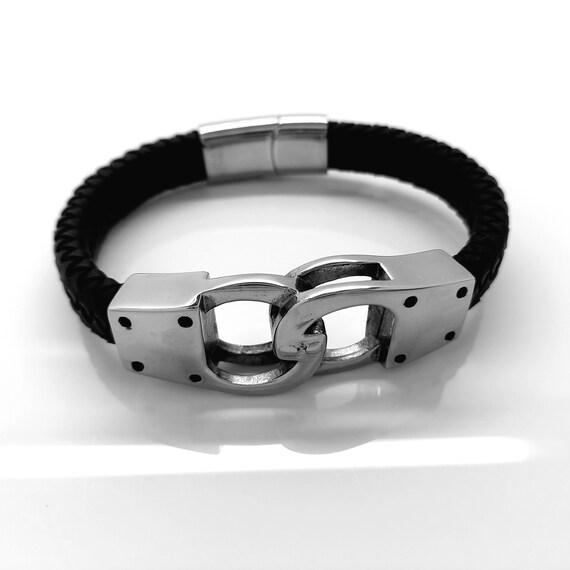 Men's stainless clearance steel handcuff bracelet