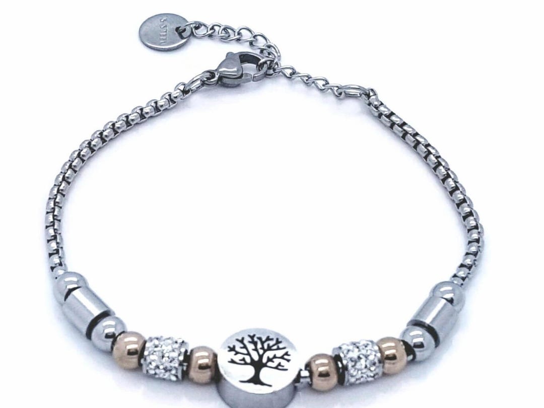 Elegant Stainless Steel Tree of Life Bracelet - Handcrafted Jewelry ...