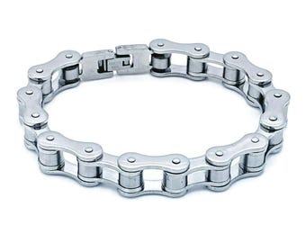 Edgy Stainless Steel Biker Chain Bracelet: 10mm Links for Motorcycle Enthusiasts & Gothic Fashion