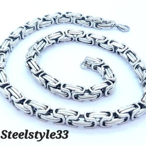 Trendy Byzantine Chain Stainless Steel Necklace in Silver