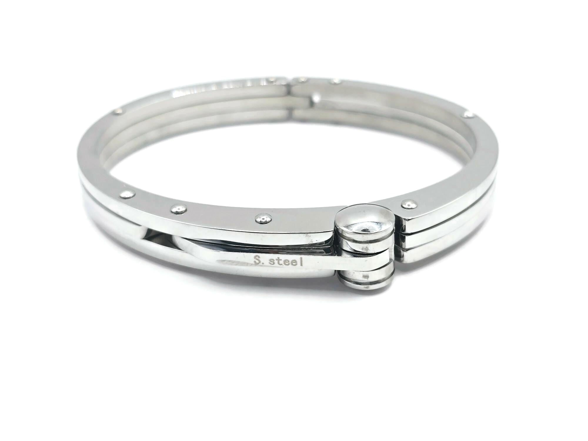 Men's Silver Stainless Steel Handcuff Fashion Bracelet