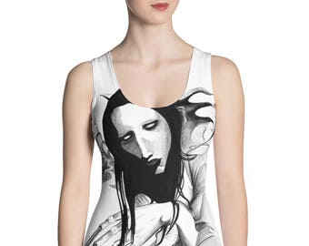 Marilyn Manson inspired SAY10 fitted goth rock shirt