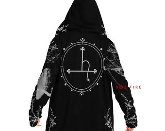 LILITH luxury longline hooded coat / Occult Witchy Sherpa micro mink cloak