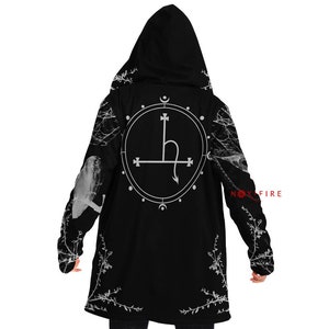 LILITH luxury longline hooded coat / Occult Witchy Sherpa micro mink cloak