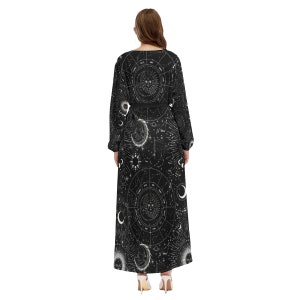 Astrology Zodiac Kimono Silky Long Robe Cardigan Astrology Kaftan for a teacher Witchy Beach BOHO fashion Bohemian gift image 4