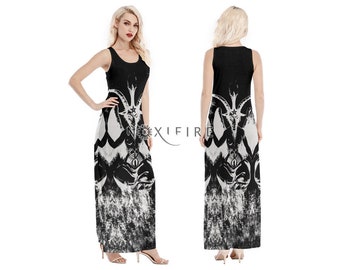 Baphomet Long Vest Jersey Dress | Witchy Robe Dress