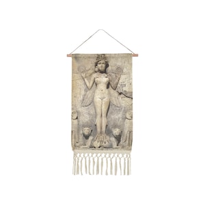 LILITH ISHTAR tapestry with fringes | INANNA hanging wall art deco | Ritual Chamber Art