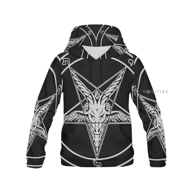 BAPHOMET hoodie Luciferian Satanic huge Pentagram sweater | Etsy