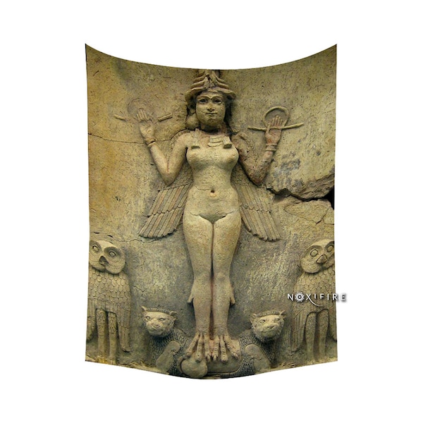 Lilith Ishtar huge tapestry | Goddess of Witches Luciferian Ritual Chamber printed wall art decoration