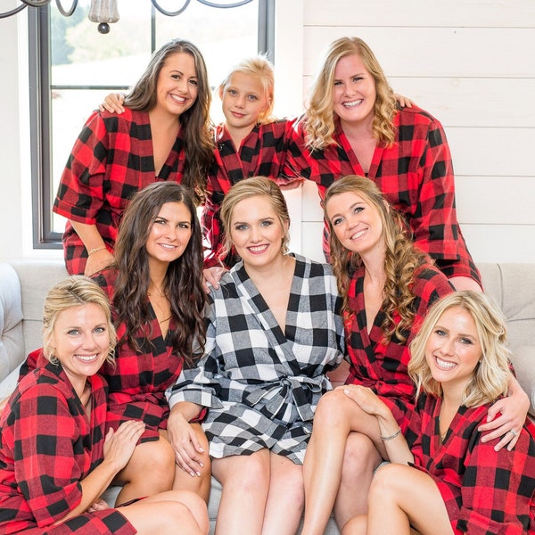 Bridesmaid Flannel Plaid Robe, bridesmaid robes, monogrammed robe, flannel robes, bridal robe Getting Ready Robes, plaid robes, wedding robe