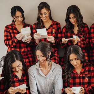 Bridesmaid Flannel, Bridesmaid Flannels, Flannel Shirt, Wedding Flannels, Set of Bridesmaid Flannel Robes, Flannel Robe Bridal