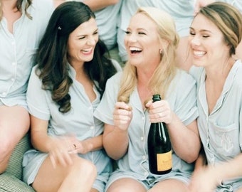 Modal Jersey Bridesmaid Pajama Set Soft Stretchy Bridal Party PJs Wedding Morning Getting Ready Sleepwear Gift Bachelorette Nightwear PJ Set