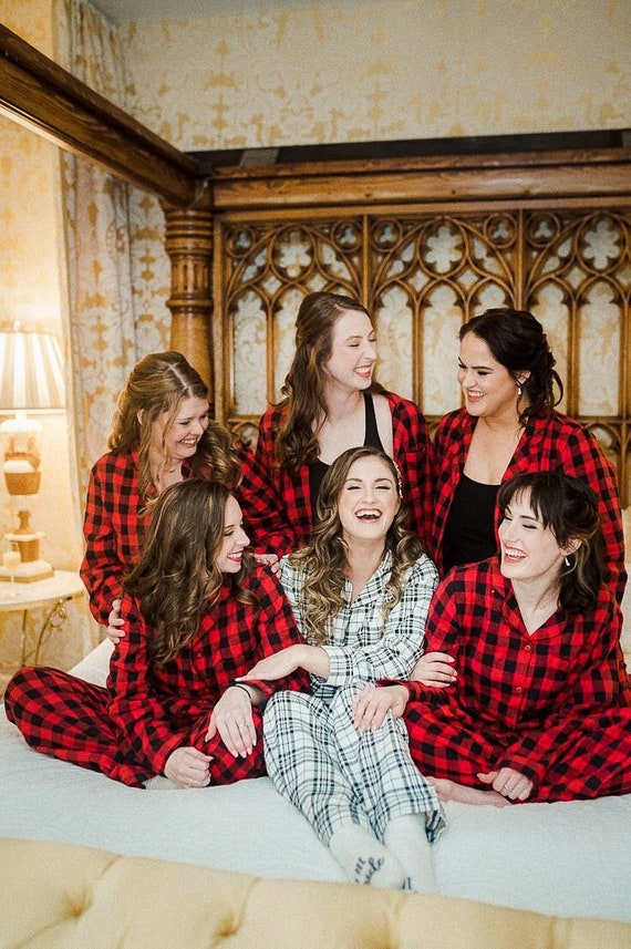 Flannel bridesmaid pajamas sale