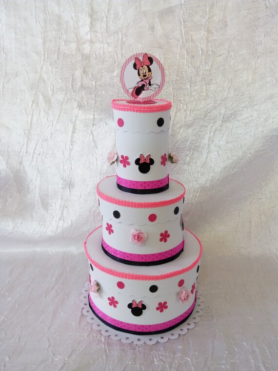 Cake Piece Mounted Minnie Theme Etsy