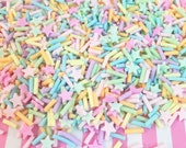 UNICORN DREAMS Pastel Polymer Clay Fake Sprinkles, Decoden Funfetti Jimmies E9 photo