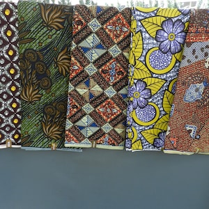 African fabric Ankara wax, blue wax flower fabric, yellow, red, blue, African printed cotton loincloth, YARD or WHOSALE,