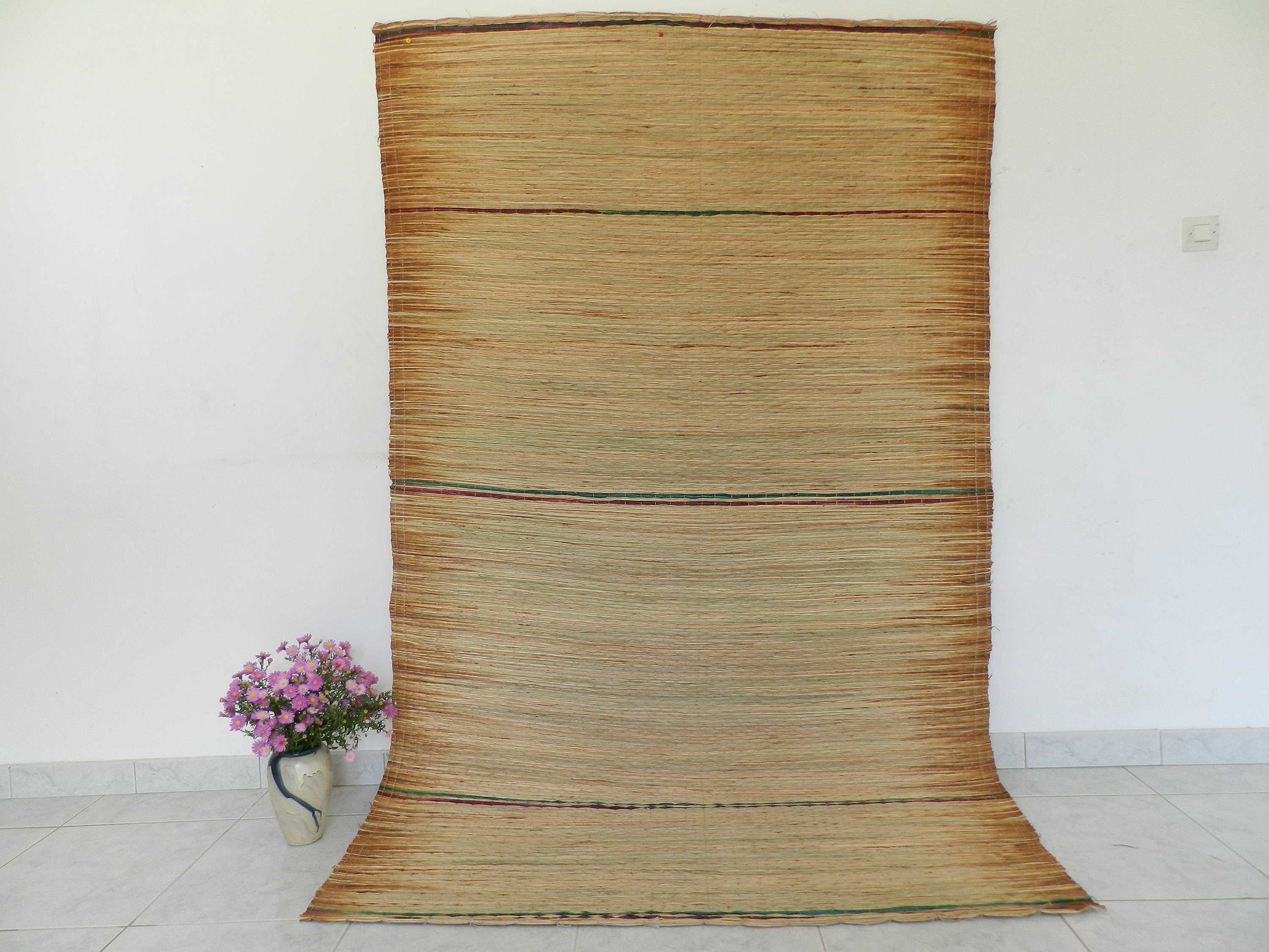 Orisha Voodoo Convent Floor Mat, Natural Tinted Hand Woven Raffia Rush ...