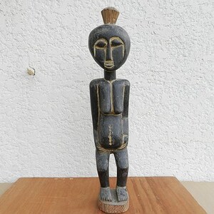 Ashanti Fertility Doll, Abron Wooden Statue of Ghana and Ivory Coast, African Art, Museum Art, 66 cm (25.98 Inch) Height