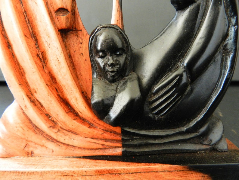 19 cm 7.48 inch Luxury scene crib nativity scene of Holy Family Nativity in ebony Ghana devotion Jesus Joseph Marie cubist Abstract Art