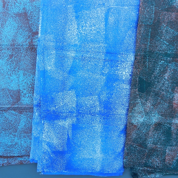 Tissu tie and dye bleu ciel double face, grand coupon tissu Africain 353cm 137" sur 110cm 43.3", tissu robe pantalon tunique, Pagne Africain