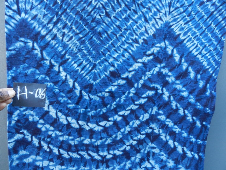 Indigo blue fabric, large width coupon from Guinea, tie and dye cotton linen 3m by 155cm 118 by 61 Adire, line pattern, dyed African loincloth H-06--315/156cm
