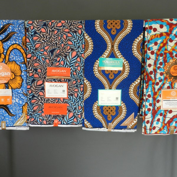 African Ankara wax fabric, orange, yellow, red, blue wax fabric, African printed cotton loincloth, YARD or WHOSALE