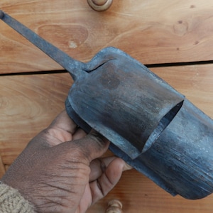 Instrument de musique percussion Africain, Gong cloche double fer noir forgé, Gankogui Banana bell, Idiophone Ewe Ghana, Bénin, Togo, Yoruba image 9