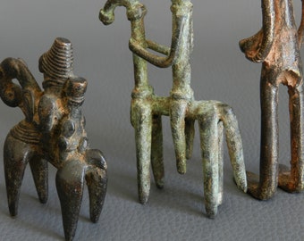 Dogon horseman bronze sculpture black patina, Dogon bronze horseman, vintage Art Africa lost wax 15 cm 5.91 inch La Maison Rafacia