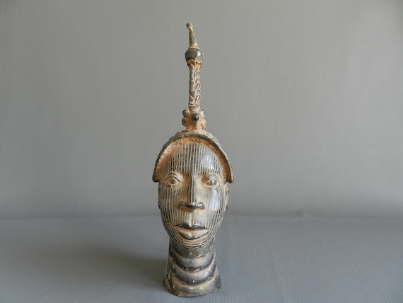 African Yoruba Beaded King Crown 18 H Nigeria