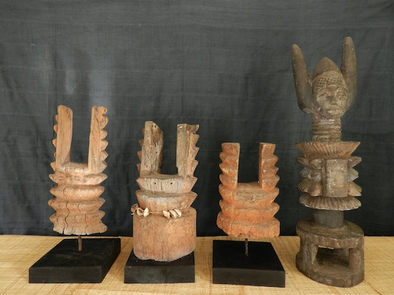 ヨルバ イケンガ ブラック レア XXL イボ ナイジェリア 木製顔料