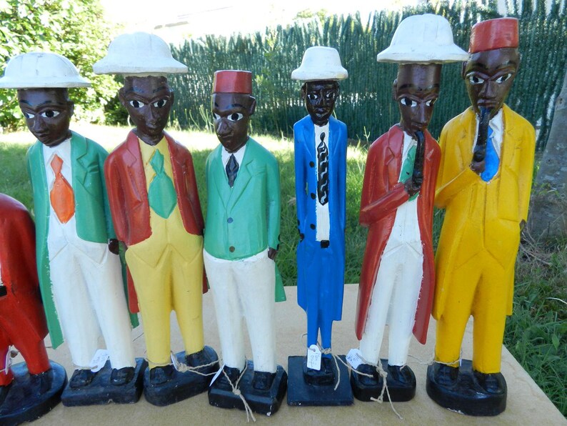African Colon Sculpture in Painted Wood, Colon Coat Statue, Colon ...