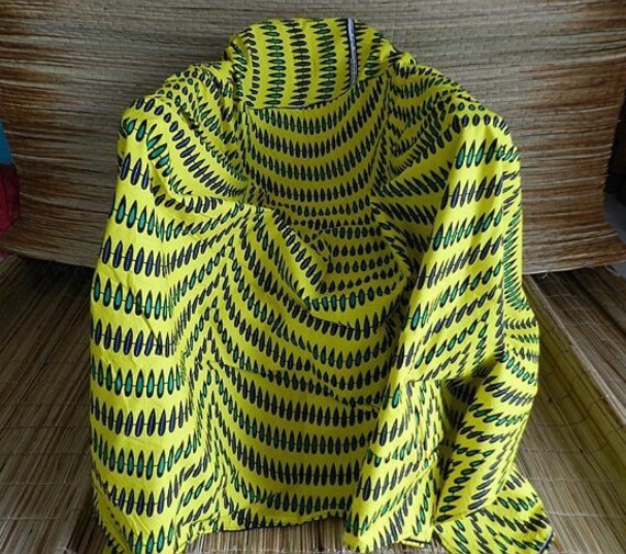 Jaune Protège-Lit, Tissu Wax Africain, Jeté de Canapé, Drap Couverture Ethnique, 200 cm X 178 | 78.7