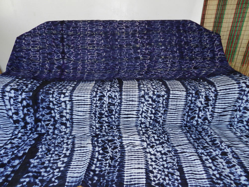 Couvre-Lit Ethnique Indigo Couverture et Plaid de Luxe Grande Taille en Tissu d'afrique Réf Pl-Mars-