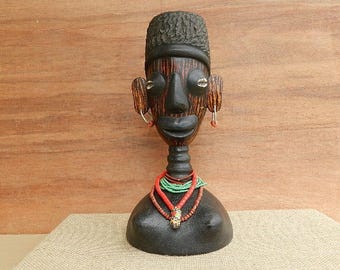 Masque africain "Grand Prêtre Vodun" art primitif africain original cadeau à offrir