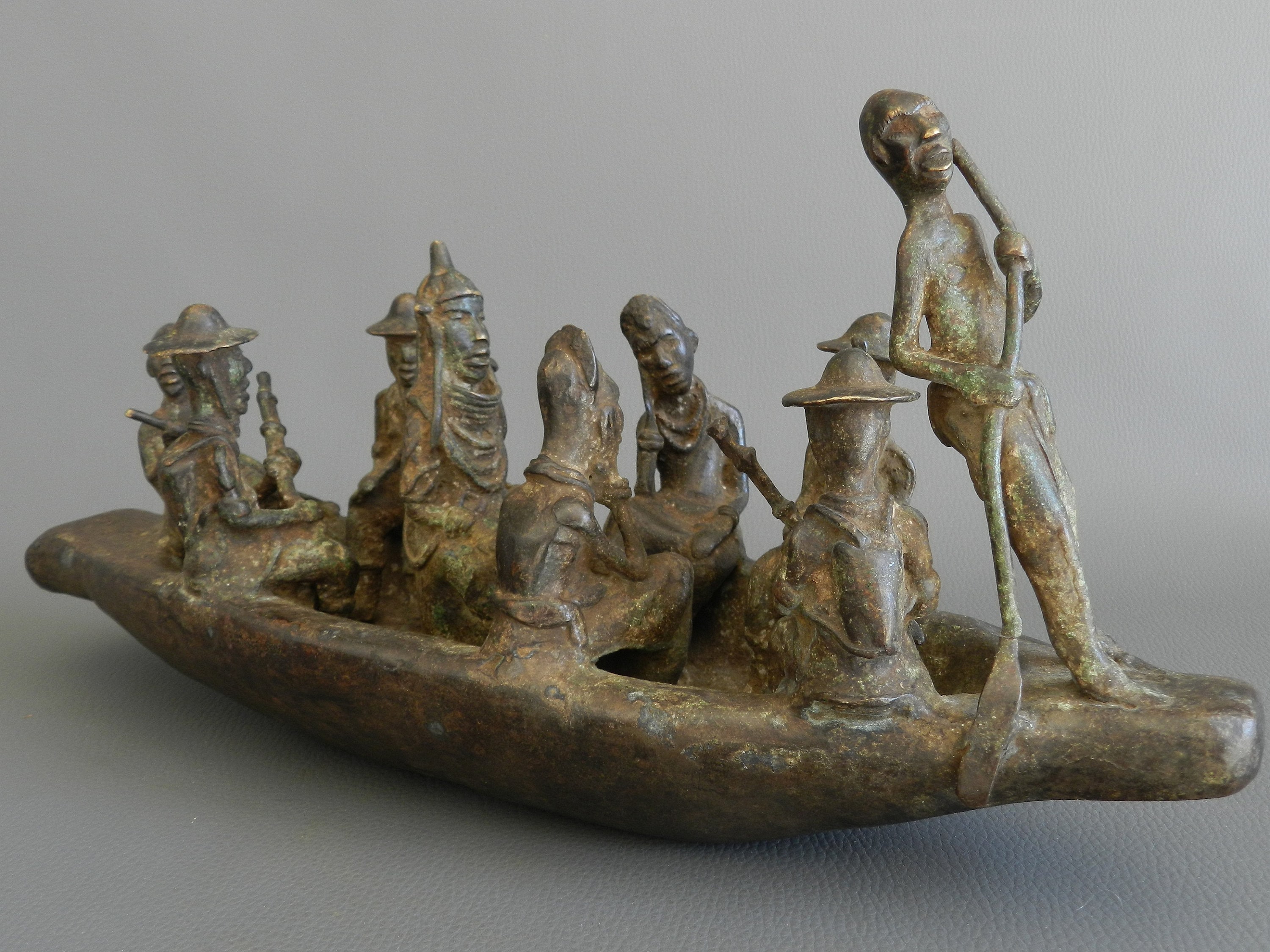 Exile Boat Bronze Edo Deportation of King Oba Ovonramwen, Bronze